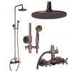 Sell Antique Brass Wall Mounted Rain Shower Mixer Set With 8" Shower H