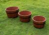 Antique Wooden Garden Planter Barrel Flowerpot