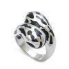 wholesale 925 sterling silver enamel leopard rings