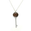 wholesale 925 sterling silver key pendant with smoky quartz