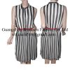 Lady Garment Sleeveless Vertical Line Belted Stripes Dress WT130114