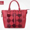 Handmade Fur horse hair woven argyle leather office Lady brand handbag