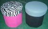 Morden printed zebra nonwoven + MDF foldable ottoman