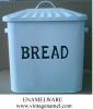 vintage enamel bread bin