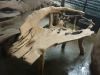 natural teak root bench