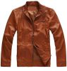 Mens Slim Fit PU Leather Jacket