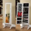 wood home furnitur mirror jewelry cabinet