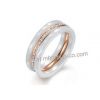Fashion Stainless Steel Ceramic Rose Gold Plated Pendant Ring Jewelry Gifts