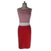 Red navy style casual cotton dress