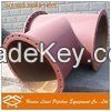 Steel pipe lined tee rubber pipeline