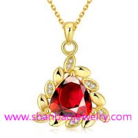 Sell Gold Plated Zircon Costume Fashion Jewelry Ladies Necklaces