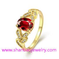 Sell Gold Plated Zircon Costume Fashion Jewelry Ladies Rings