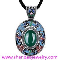 Silver Plated Costume Fashion Gemstone Jewelry China Style Women Ladies Necklaces