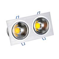 Double head Grille lights  CRI 90 SAA CE RoHS TUV adjustable square LED downlight spotlight ceiling light COB
