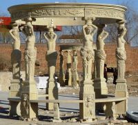 Beautiful hand carved natural stone gazebo