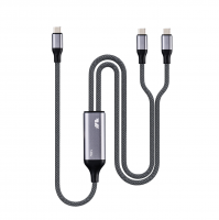 1.5M 100W 2 in 1 USB-C to Dual USB-C fast charging cable simultaneous charging and data transfer