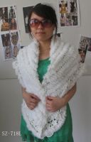 Sell Rabbit fur knit shawl (SZ-718L)