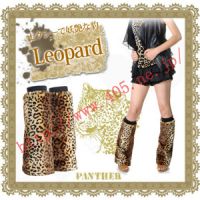 leopard fur leg warmer
