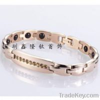 Sell NEW FASHION rose gold plating crystal titanium bracelet
