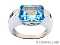 Sell YCR1028 925 sterling silver blue topaz natural gemstone rings