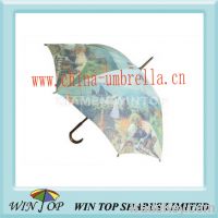 Sell 23" heat transfer printing wooden umbrella
