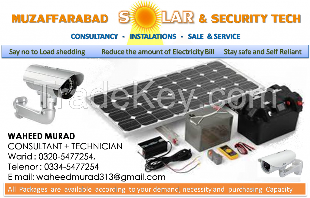 Solar Panels, Dry cell Batteries, 12v LED bulbs, Solar Laptop and Mobile chargers,