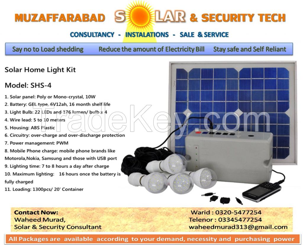 Solar Panels, Dry cell Batteries, 12v LED bulbs, Solar Laptop and Mobile chargers,