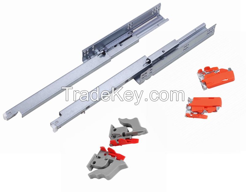 full extension undermount drawer slide with soft closing(with clips or pin)