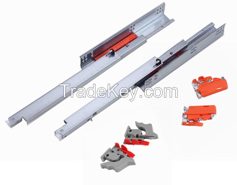 full extension undermount drawer slide with push open(with pin or clips)