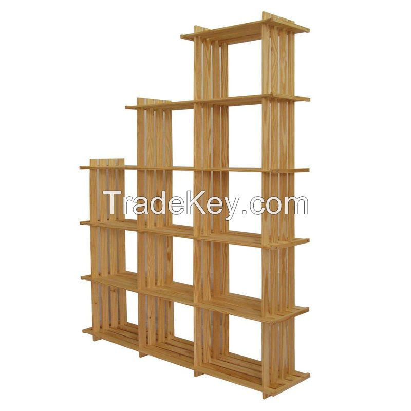 Sell Wood trapezoid 3-19 Hole Bookcase- Solid Unfinished Pine