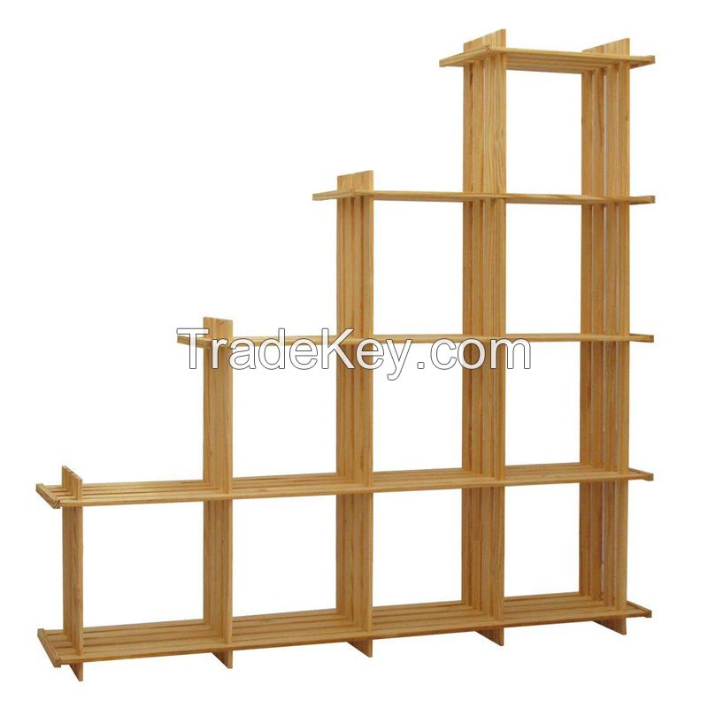 Sell Wood trapezoid 3-19 Hole Bookcase- Solid Unfinished Pine