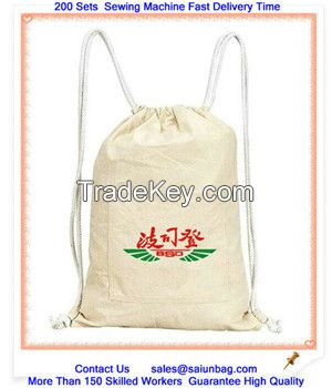 2015 Promotional new style cheap price cotton and polyester rucksack backpack drawstring bag