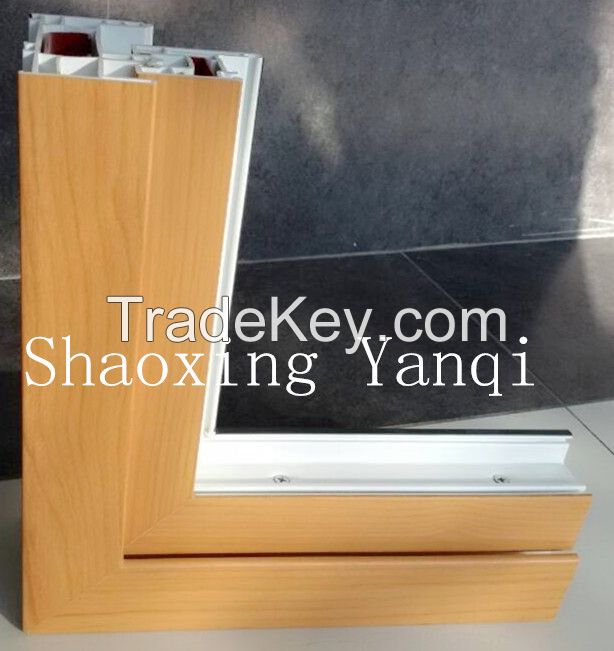 88 Series U-PVC Sliding Window &amp;amp; Door Profile with Wood Laminated Color