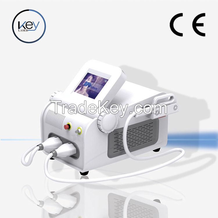 Portable two handle IPL SHR hair removal machine, skin rejuvenation machine