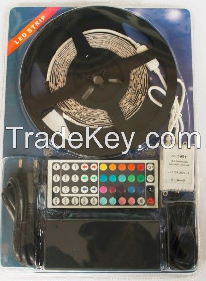 5050 RGB waterproof led strip light with IR controller +power supply