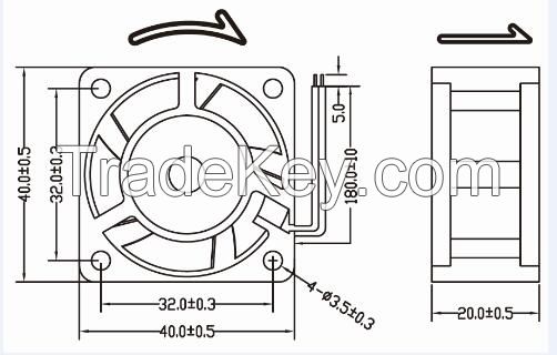 DC 24V 40 x 40 x 10mm 4010 Brushless Cooling Fan