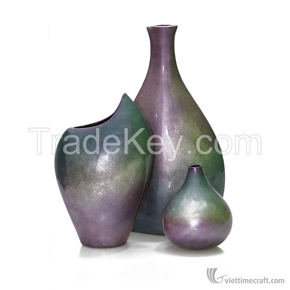 Shiny decorrative ceramic lacquer vase, 100% made in Vietnam,