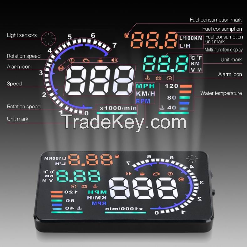 Car HUD Head Up Display System OBD II Speed Monitor Head up HUD Display hud speed display 