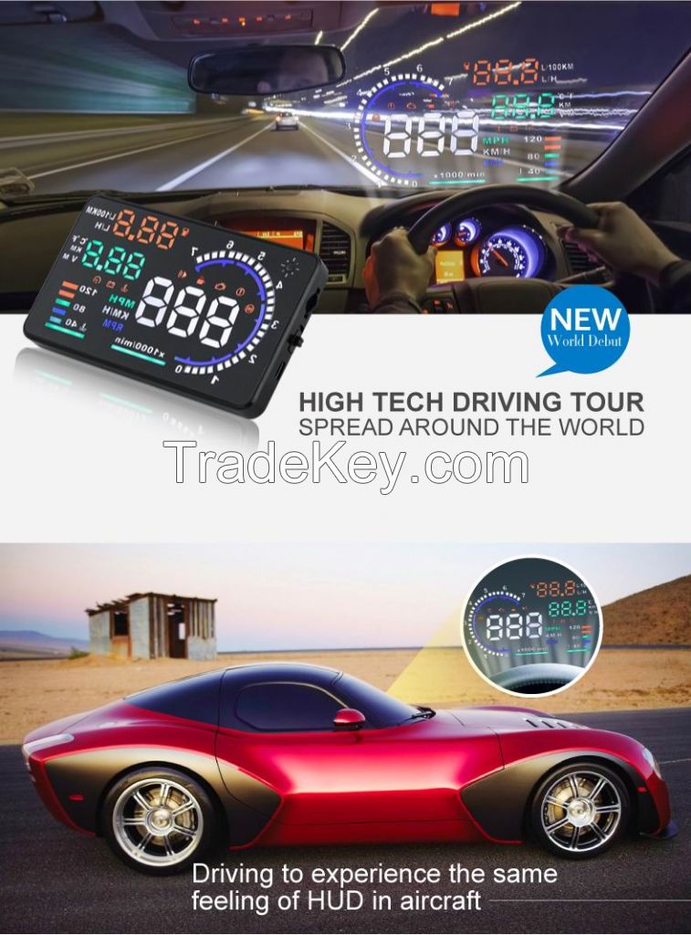 Car HUD Head Up Display System OBD II Speed Monitor Head up HUD Display hud speed display 