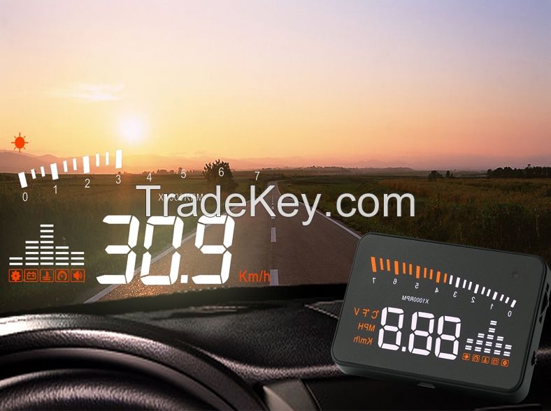 New 3 Inch X5 Car HUD Head Up Display System OBD II Speed Monitor Head up HUD Display hud speed display