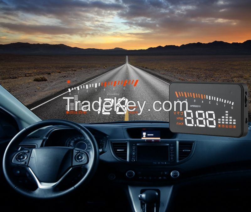 New 3 Inch X5 Car HUD Head Up Display System OBD II Speed Monitor Head up HUD Display hud speed display