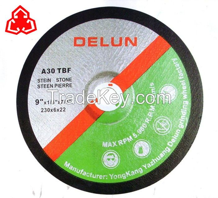 9 inch high quality cut off wheel resin bonded grinding wheel