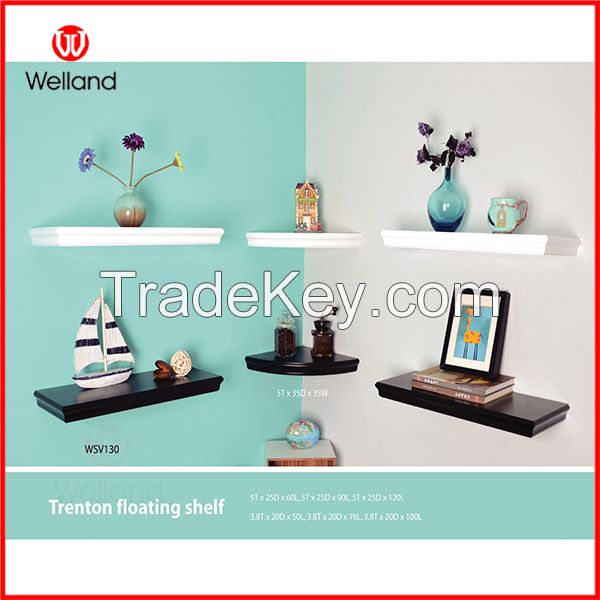 Decorative wooden wall shelf design with hidden mount