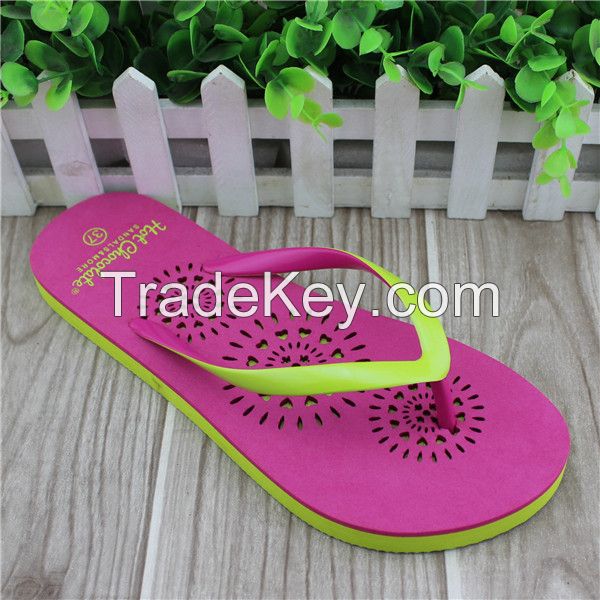 PVC strap laser insole eva slipper for ladies 