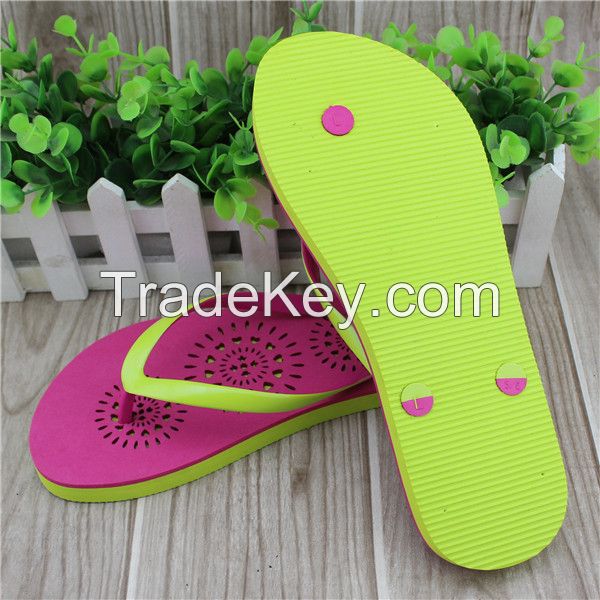 PVC strap laser insole eva slipper for ladies 