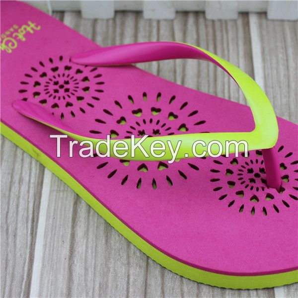 PVC strap laser insole eva slipper for ladies 