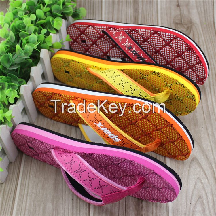 2017 new design soft girl fishion nude printed eva slipper