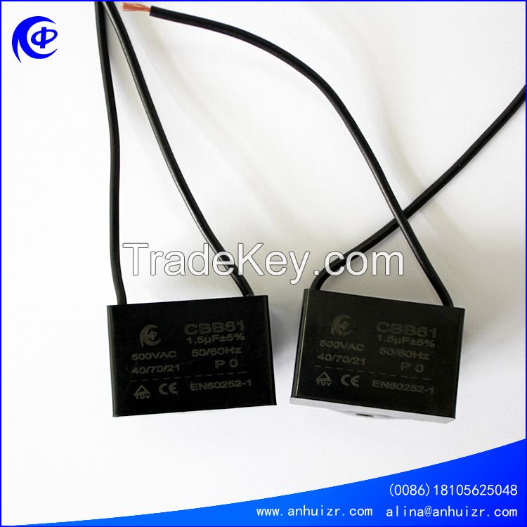 CBB61 AC Motor Run Capacitor Celling Fan Capacitor