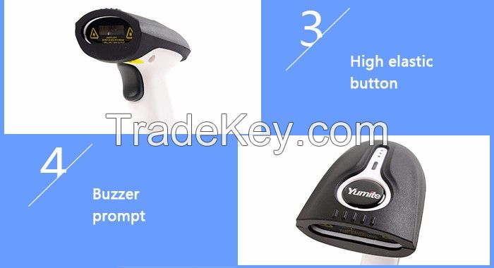 White shell Long Range Wireless 1d/2d Bluetooth Barcode Scanner