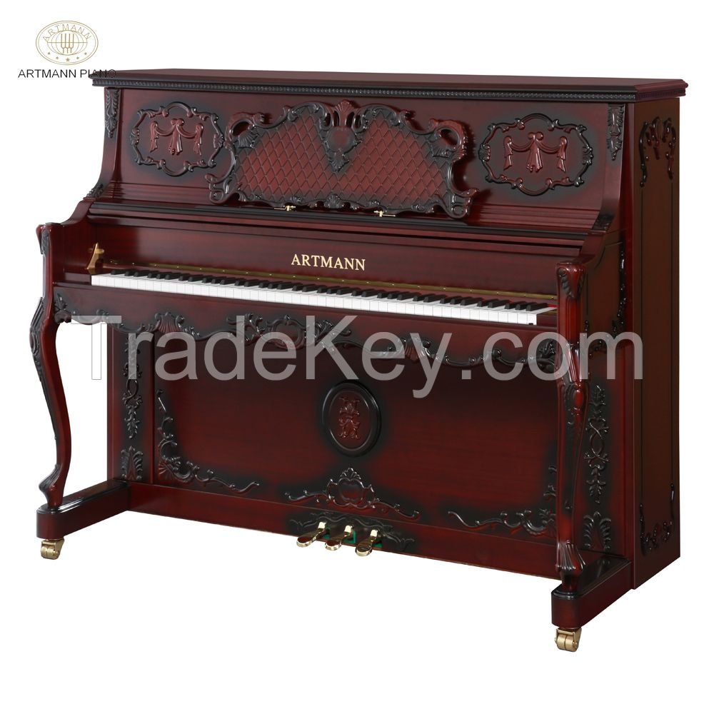 Shanghai Artmann red wood GD125C1 acoustic upright piano vintage piano